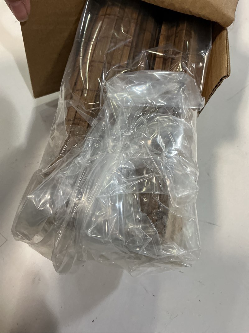 Condition photo showing Good Condition for LazBlinds Cordless Bamboo Roman Shades, Privacy Blinds for Interior Windows, Room Darkening Roll Up Bamboo Blinds for Home & Patio, 36" W x 64" H, Highfield Teak Pricacy - Highfield Teak 36" W x 64" H