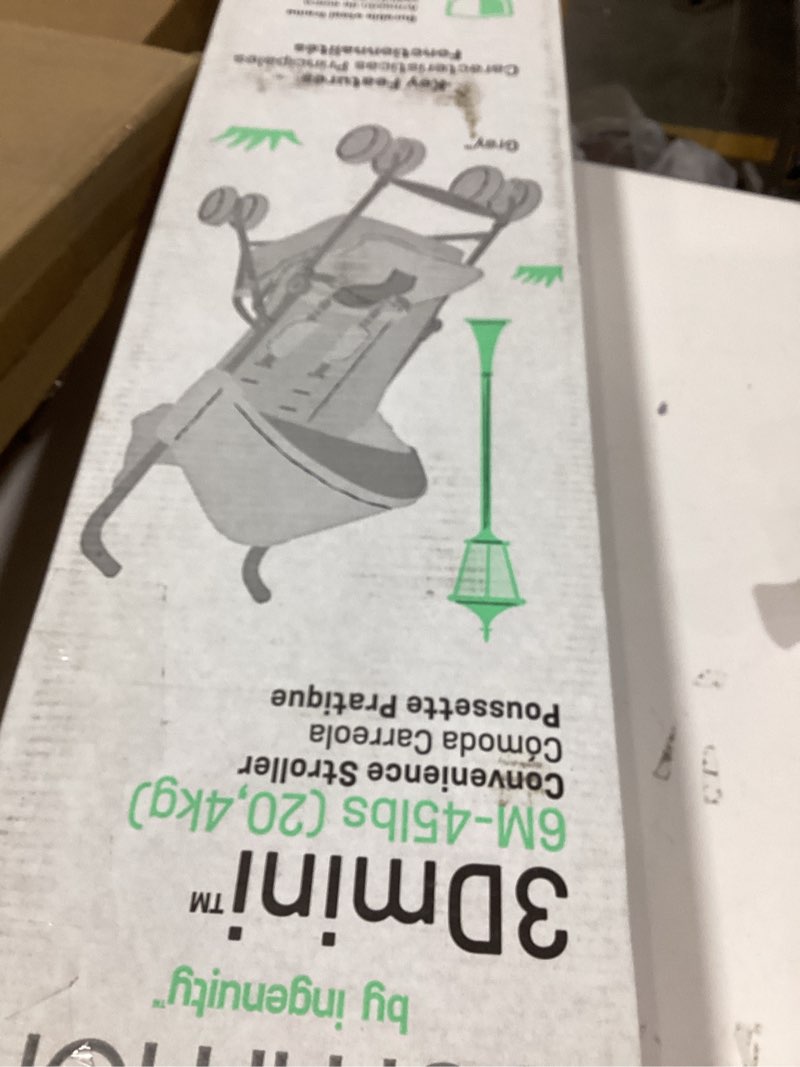 Condition photo showing New/Like New for Summer by Ingenuity 3D Mini Convenience Stroller – Lightweight Stroller with Compact Fold, Multi-Position Recline, Canopy with Pop Out Sun Visor and More – Umbrella Stroller for Travel and More, Gray