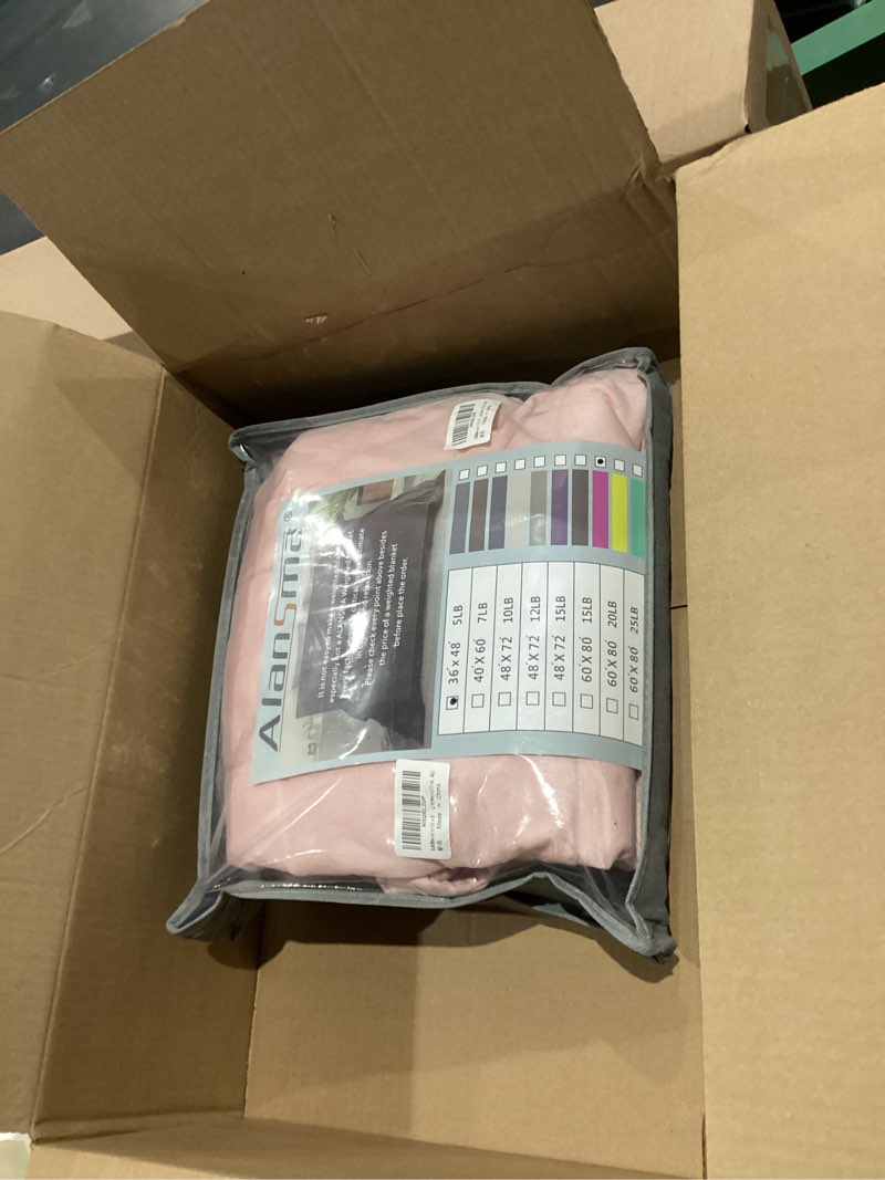 Condition photo showing New/Like New for ALANSMA Reversible Weighted Blanket for All Season, Luxury Velvet, Warm and Cool, Adult Kids 5Lb Weighted Blanket, Enjoy Sleeping Anywhere(Pink,36"x48" 5lbs) Pink 36''x48'' 5lbs
