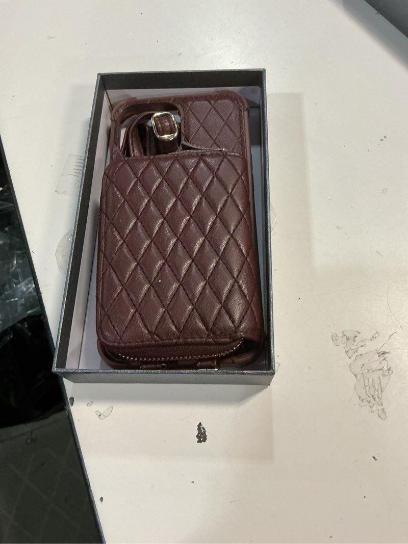 Condition photo showing Good Condition for MONASAY Zipper Wallet Case Fit for iPhone 13 Pro Max, 6.7in [Glass Screen Protector ][RFID Blocking] Flip Leather Handbag Phone Cover with Card Holder, Crossbody Lanyard Strap, Brown iPhone 13 Pro Max Brown