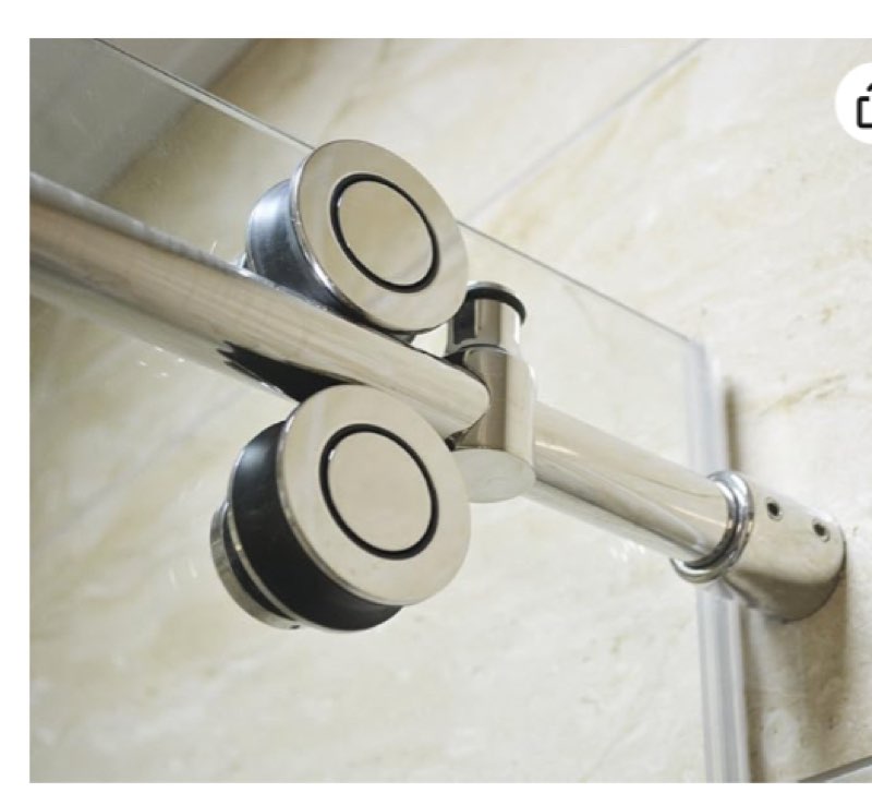 DIYHD 6.6FT Bronze Frameless Sliding Shower Room Rolling Track Barn Style Shower Door Hardware, Stainless Steel,Bronze Surface,No Glass