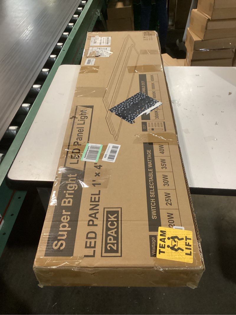 Condition photo showing New/Like New for 1x4 led flat panel light, drop ceiling lights fixture, selectable features, 20w/25w/30w/35w/40w, 3000k/3500k/4000k/5000k/6500k, dimmable (0-10v), for office kitchen, etl listed (1x4ft-2pack)