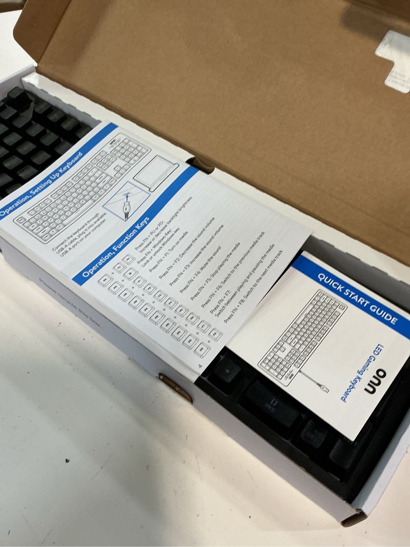 Condition photo showing Good Condition for onn wired led gaming keyboard, backlit, gray