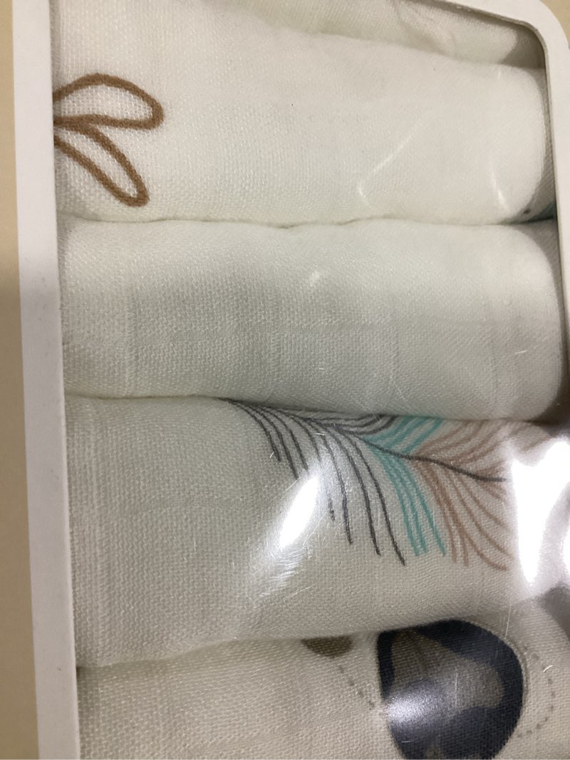 Condition photo showing Good Condition for Nightingale Baby Washcloths, Rayon from Bamboo Baby Clothes Organic Wash Cloths with Cotton, Newborn Bath Essentials, Burping Cloths for Babies, Face Towels Reusable 12"x12" (Feather) 6 Pack Feather-Succulent-Galaxy