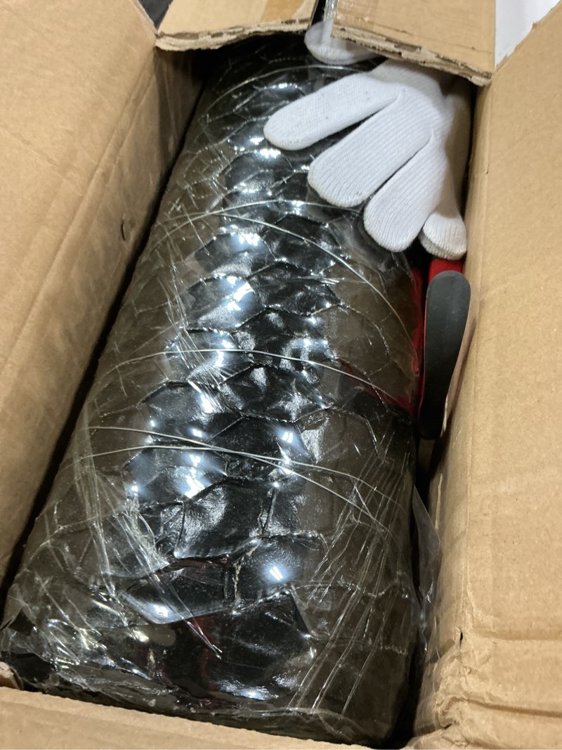 Condition photo showing Good Condition for 48'' x 150' black chicken wire mesh fence, 19 gauge galvanized poultry netting and 1 inch garden mesh fence roll, chicken wire for floral arrangements/crafts/farm/livestock/pet protection 19 gauge 48'' x 150'