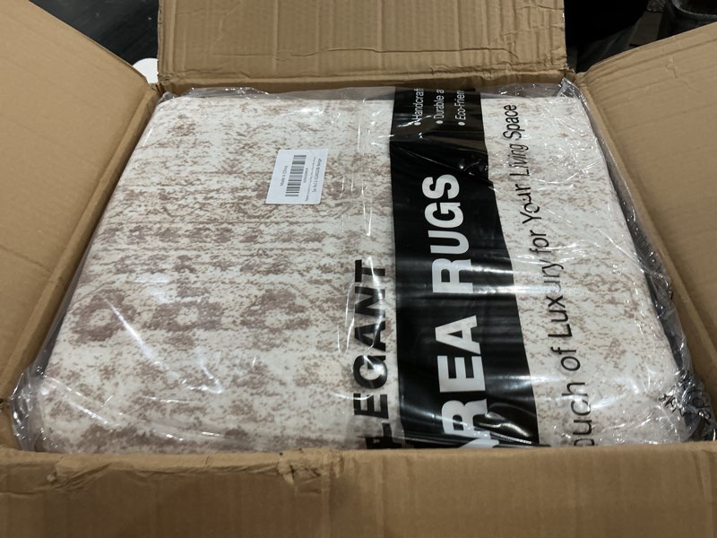 Condition photo showing Good Condition for soalmost 9x12 area rugs for living room, non slip machine washable vintage rugs, low pile lightweight large rug for bedroom, dining room, home office beige beige 9' x 12' (rectangular)