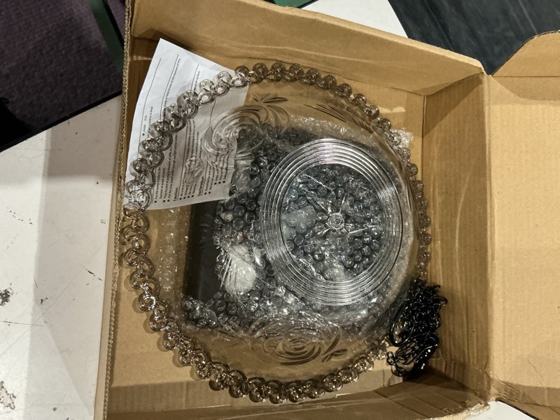 Condition photo showing Good Condition for color differs from stock photo. solar hanging bird bath fountain - 5 spray heads solar bubbler, 9.4\" plastic bowl with metal chain, 16.4ft cord, outdoor solar powered bird bath for deck patio yard lawn, attracts hummingbirds