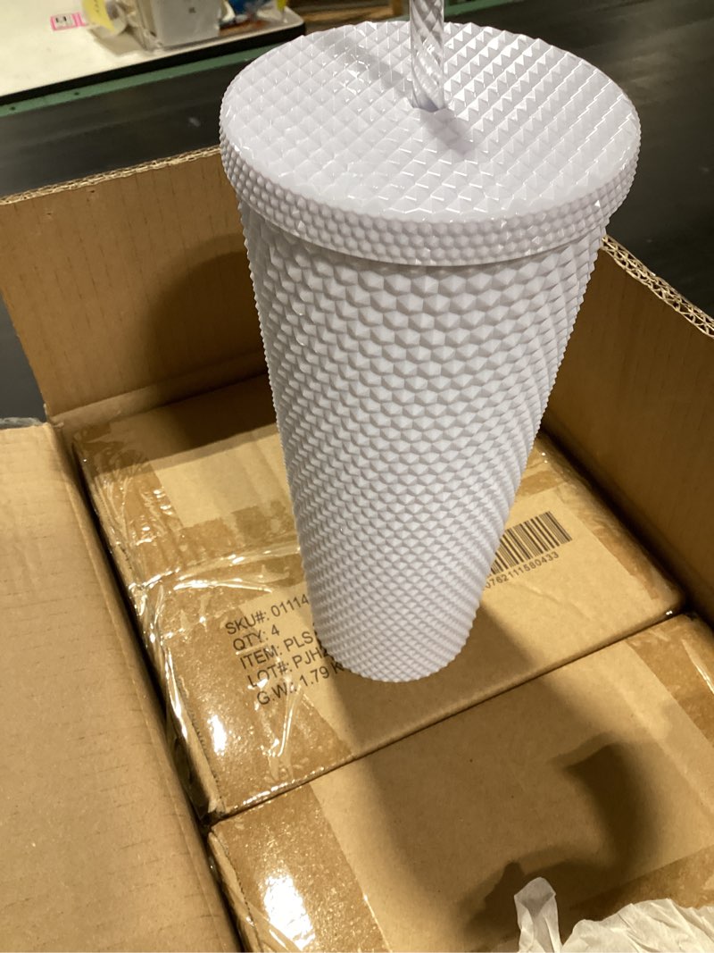 Condition photo showing As Is for starbucks 2021 holiday icy bling studded plastic cold cup tumbler 24oz white