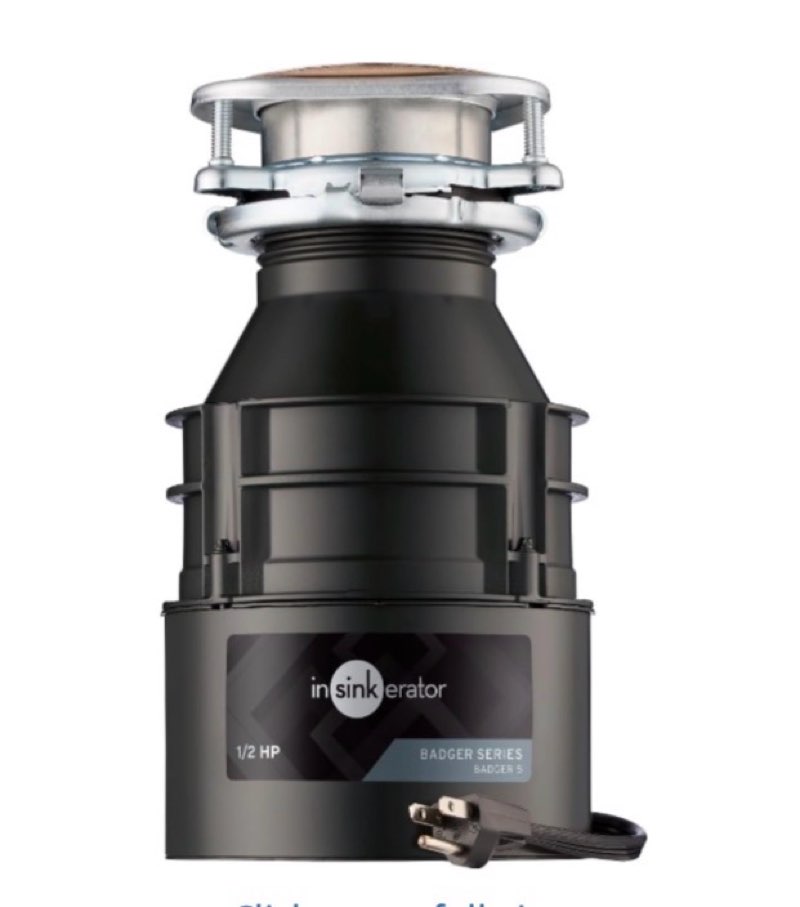 insinkerator badger 5xl garbage disposal, 1/2 hp, made in usa, standard series