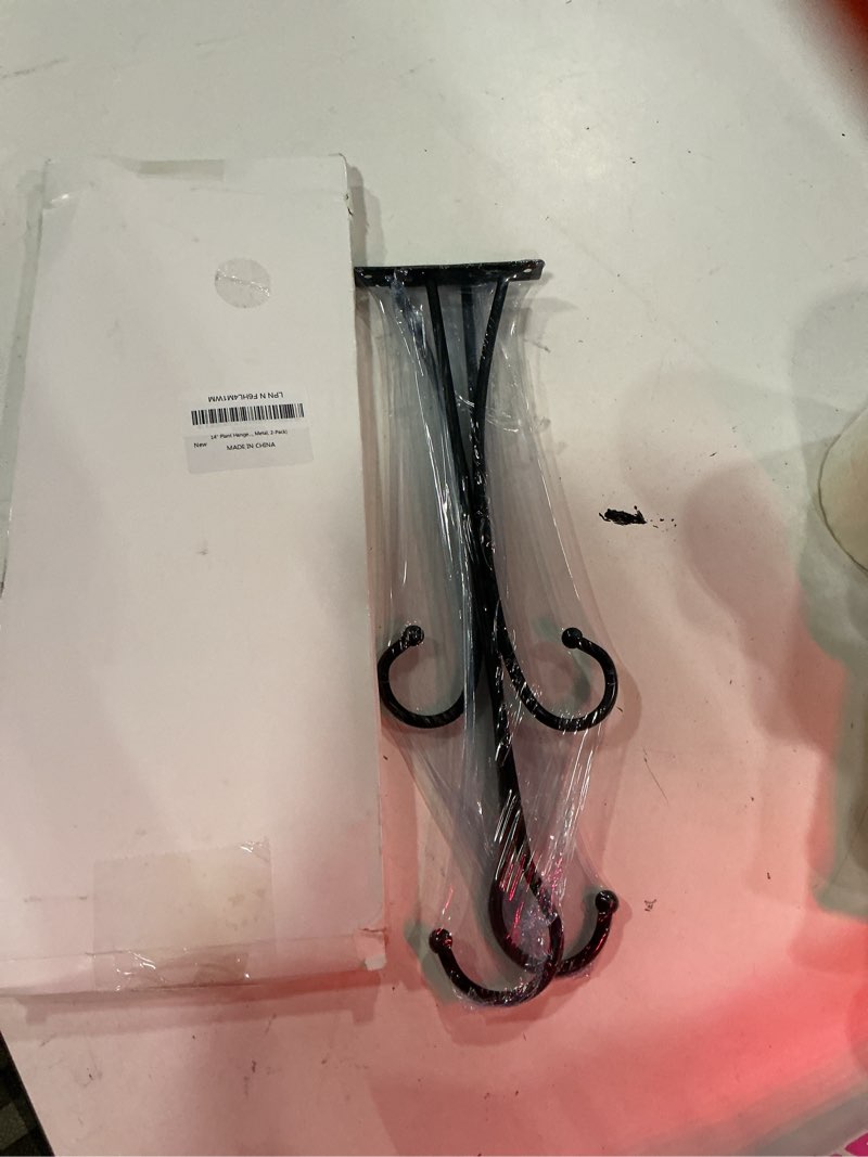 Condition photo showing New/Like New for pickpiff 14-inch plant hooks for hanging baskets: plant hangers outdoor indoor, planters wall brackets for hanging plants, bird feeders, wind chimes, bird houses, flower, metal, black black 14 inch
