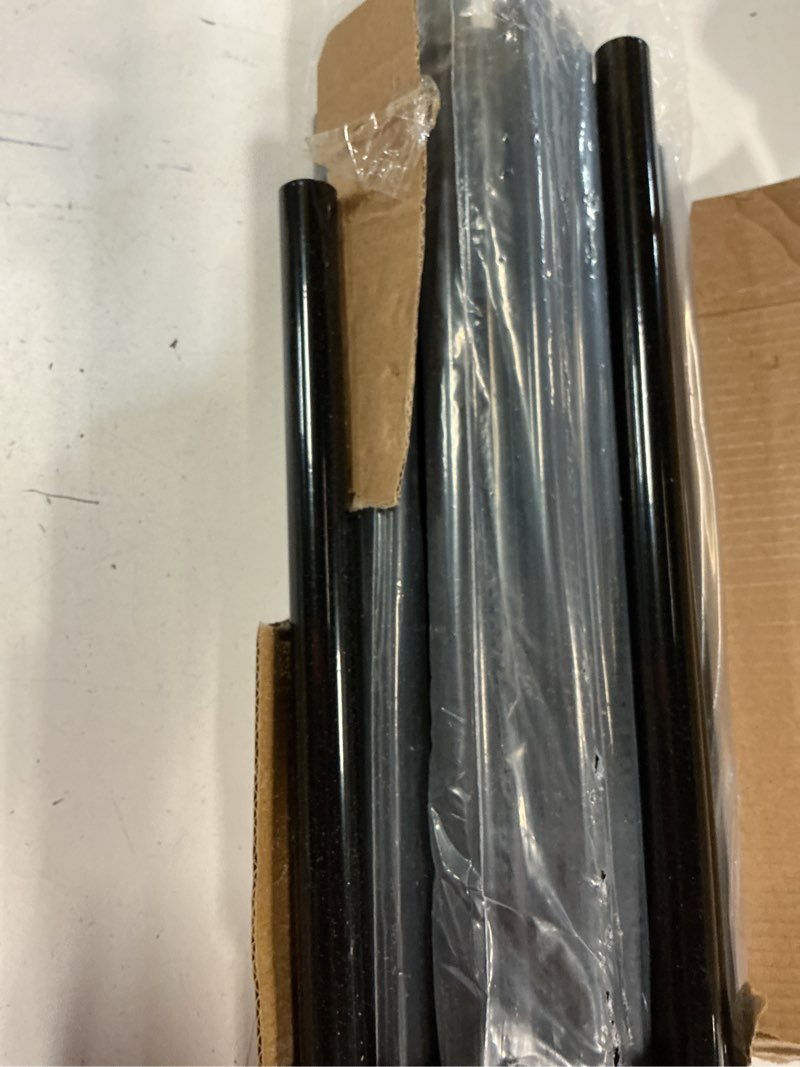 Condition photo showing As Is for 72 inch garden stake netting support, black heavy duty powder coated steel frame for garden fencing, plant & crop protection from wildlife (6 sets)