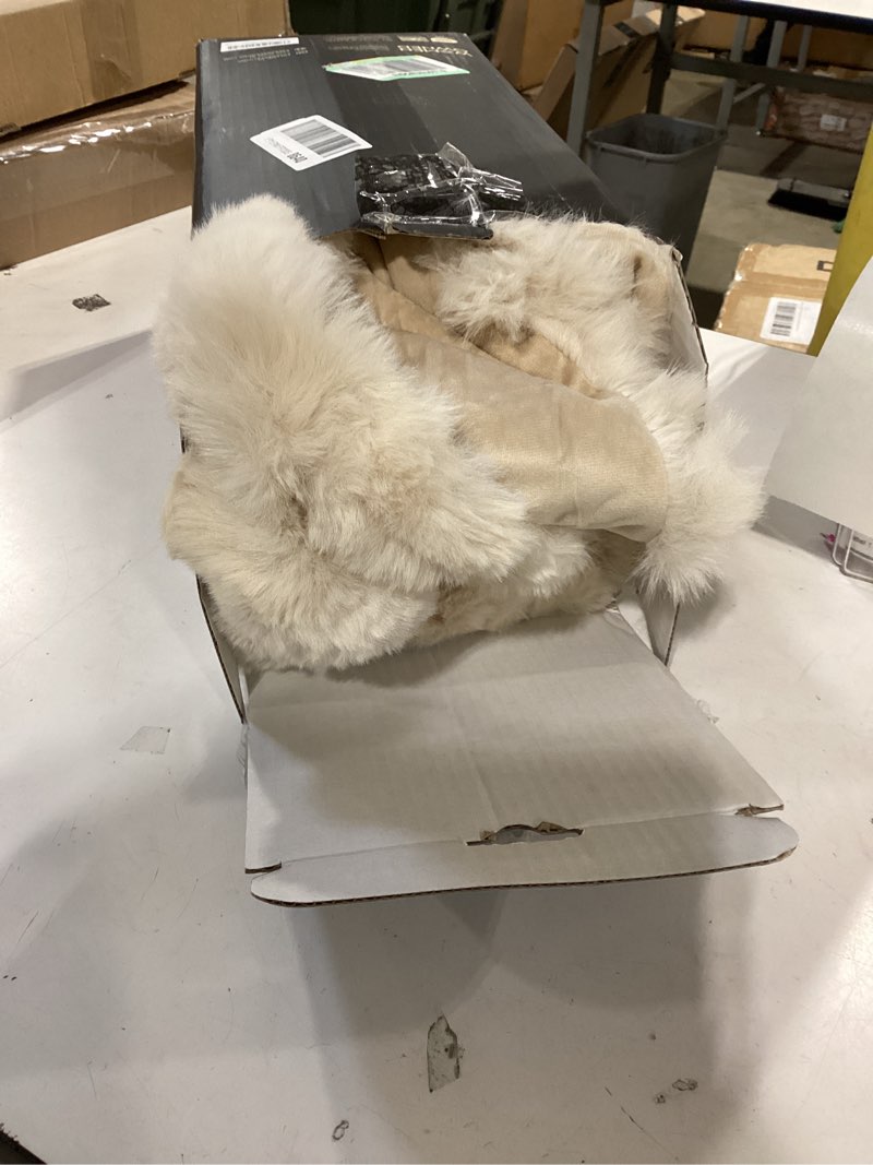 Condition photo showing Good Condition for evergrace ultra soft luxury fluffy faux rabbit fur throw blanket, thick warm bubble throw for bed, cozy plush reversible blankets for couch, chair, sofa, cream, 60x80 inches solid cream 60"x80"