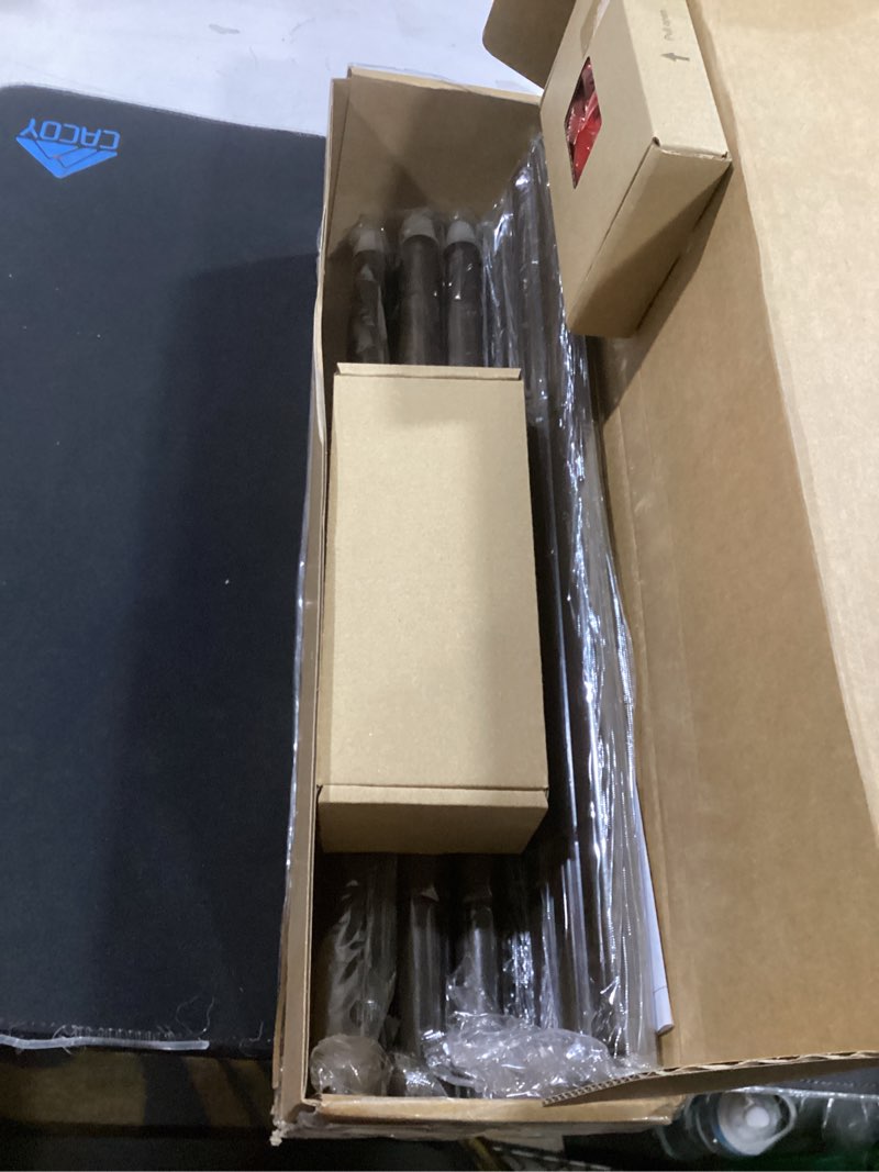 Condition photo showing New/Like New for kamanina curtain rods for windows 72 to 144 inches (6-12ft) long heavy duty curtain rod, 7/8 inch adjustable decorative drapery rods with netted texture finials, bronze, size: 32-144" antique bronze 72-144"