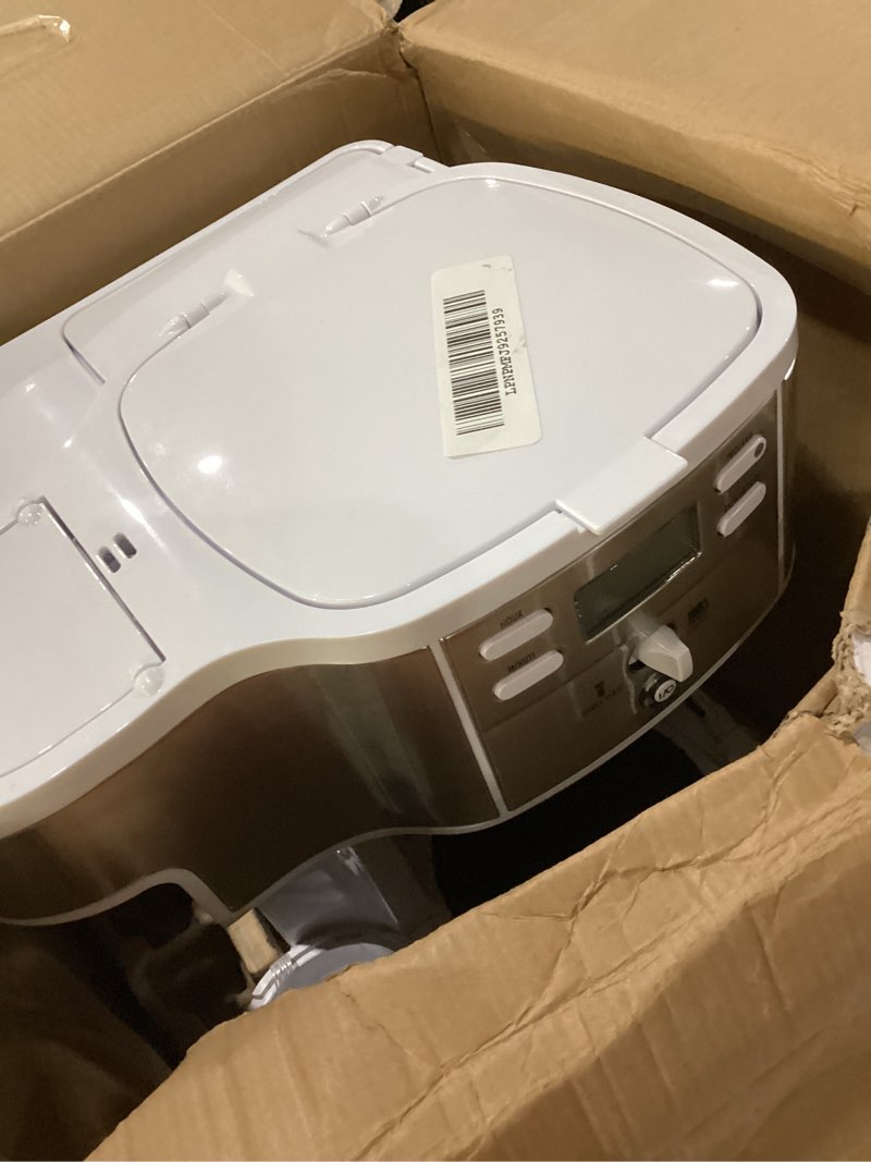 Condition photo showing As Is for Not tested missing pot!!! Hamilton Beach 2-Way Programmable Coffee Maker, 12 Cup Glass Carafe And Single Serve Coffee Maker, White with Stainless Steel Accents, 49933 12 Cup White