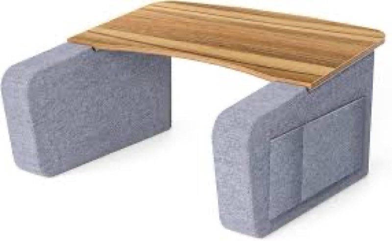 Reading Pillow with Sturdy Wooden Surface, Lap Pillow Desk for Laptop, Arm Rest Pillow for Bed and G