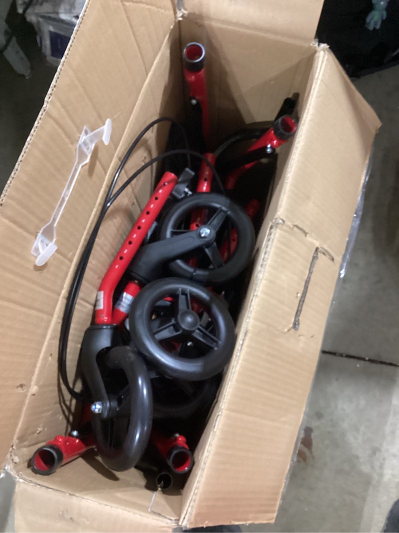 Condition photo showing Good Condition for medline superlight folding aluminum mobility rollator walker  red  250 lb. weight capacity  6  wheels  adjustable