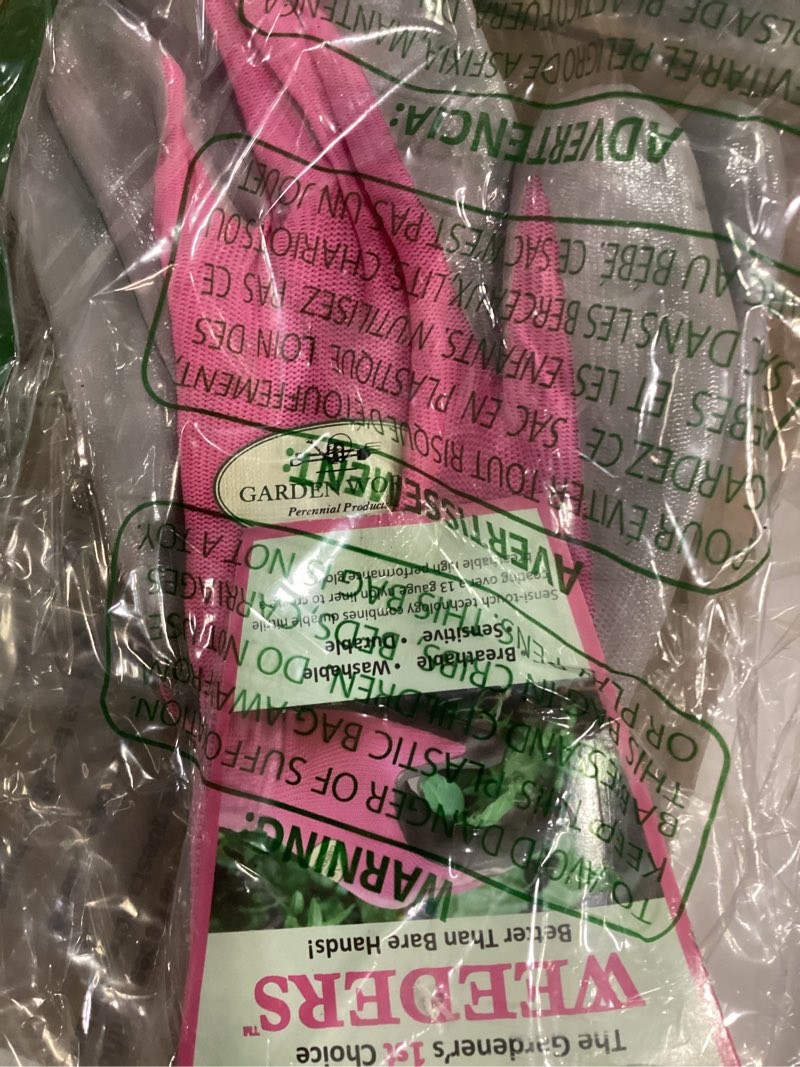 Condition photo showing New/Like New for garden works weeders gardening gloves, large, pink