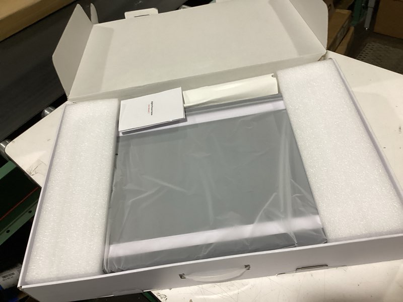 Condition photo showing New/Like New for 64gb frameo 21.5" digital picture frame large 1920 x 1080 ips fhd touch screen wifi electronic photo frames share moments from phone instantly best gifts for parents and grandparents black wood white 21.5" black wood & white