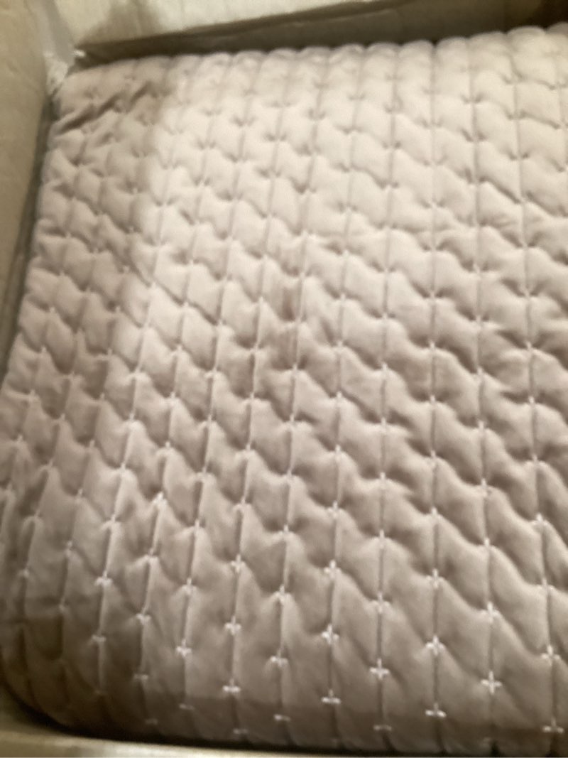 Condition photo showing Good Condition for evergrace luxury velvet quilt set king size 3 piece, soft cross-stitch velvet comforter set with pillow shams, lightweight coverlet bedspread bedding set for all seasons, tobacco brown king (104" x 92") tobacco brown