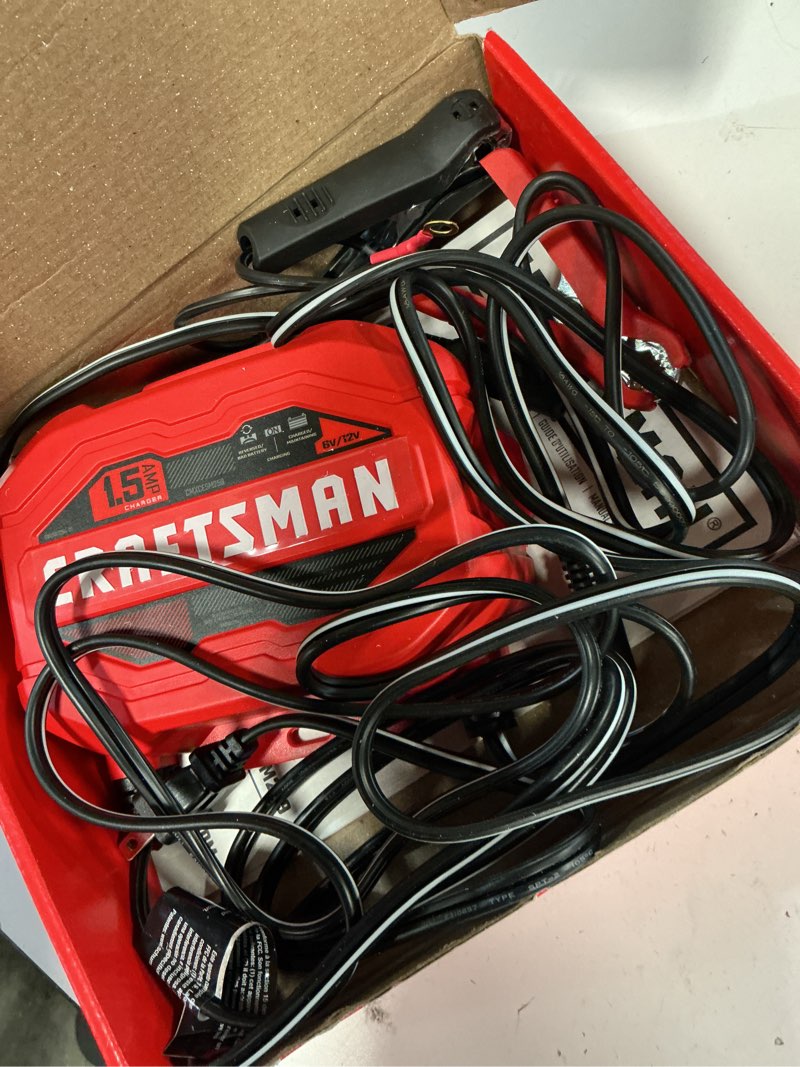 Condition photo showing As Is for craftsman 1.5-amp 6/12-volt car battery charger