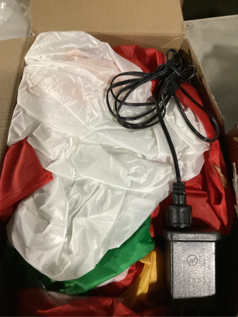 Condition photo showing Good Condition for Meland Christmas Inflatables Outdoor - 9.5 FT Christmas Blow Ups Yard Decorations with Lights & Three Characters - Dog, Santa Clause on Sleigh, Penguin, Inflatable Decorations for Outside, Lawn Decor Dog & Santa Clause on Sleigh