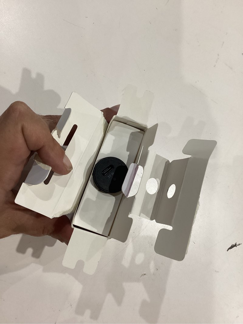 Condition photo showing As Is for onn. fast charge 20 watt usb-c car charger with 20w power delivery