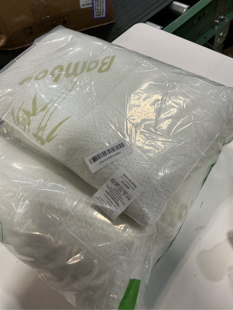 Condition photo showing Good Condition for minupwell 2 packs ultra thin pillows, flat pillows for sleeping thin, 7d high support 2.5 inch height slim bed pillows for stomach sleeper, standard size -18x26 in - rayon derived from bamboo white standard cooling(2pc)