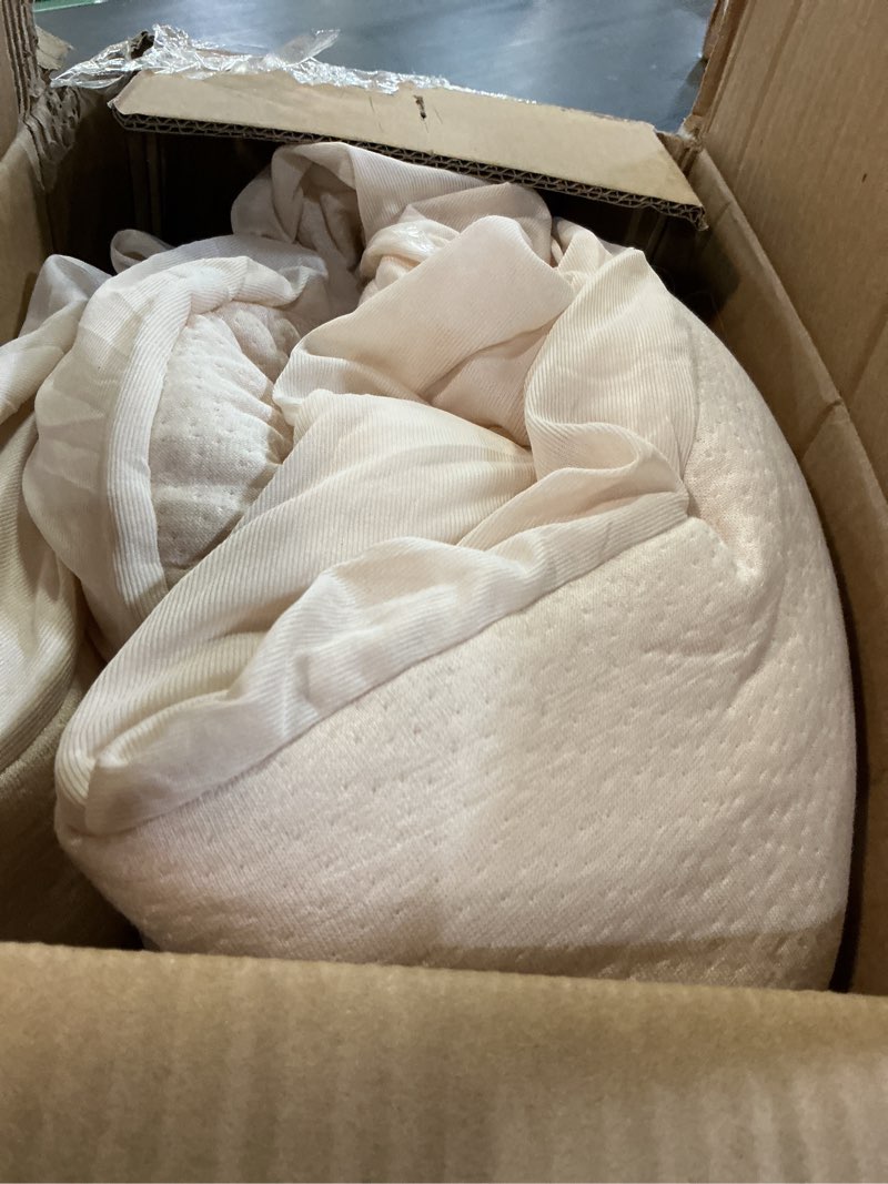 Condition photo showing As Is for niagara ultra soft twin xl size mattress topper - viscose made from bamboo pillow top mattress pad for back pain relief - naturally cooling for hot sleepers, fits 6-18" mattress, 600gsm, beige beige twin xl