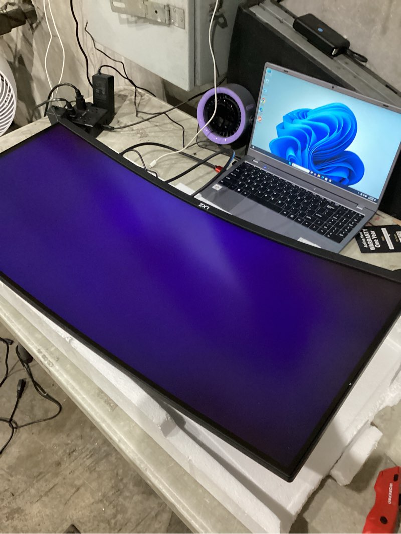 Condition photo showing As Is for unable to get eihter hdmi to show output as is!!      lxz gaming monitor 24.5 inch, 200hz monitor fhd 1080p frameless ips display with eye care, dp/hdmi, wall mount compatible - black 24.5 inch flat 1k 200hz