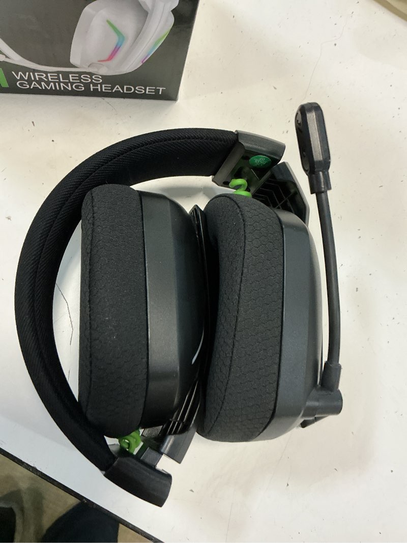 Condition photo showing Good Condition for weseary wireless gaming headset for ps5, ps4, pc, switch & mac, 20ms ultra-low latency, 2.4ghz usb & bluetooth 5.4 gaming headphones with mic, 50h battery life, 3d spatial audio, dynamic lighting aurora black