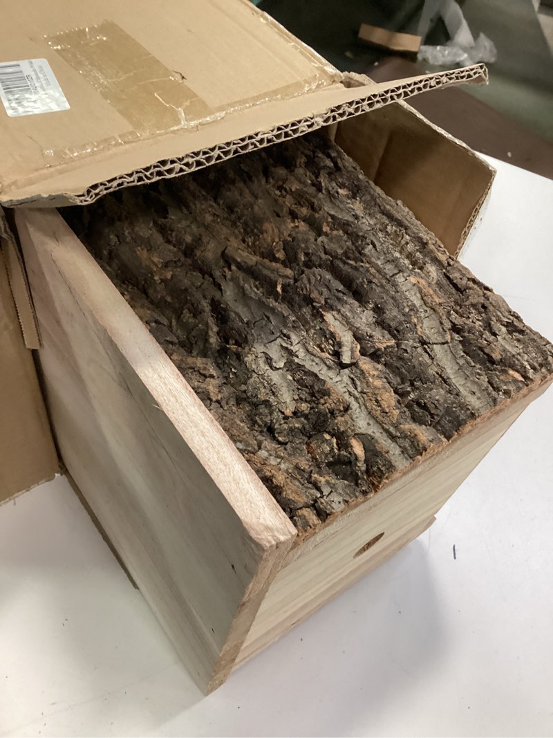 Condition photo showing Good Condition for Squirrel Houses for Outside Wooden Bird House Large Squirrel Nesting Box with Natural Coconut Fiber for Squirrels Chipmunks Wildlife