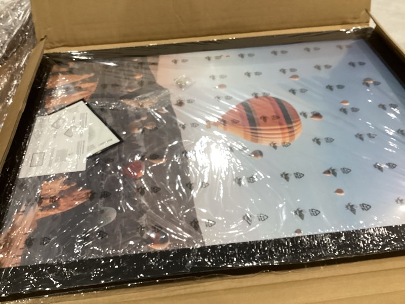 Condition photo showing Good Condition for 19.7x27.6 picture frame for wall display, 19.7x27.6 black picture frame with shatter resistant plexiglass, stable and sturdy puzzle frame for wall display, handpicked gift collection, 1 pack