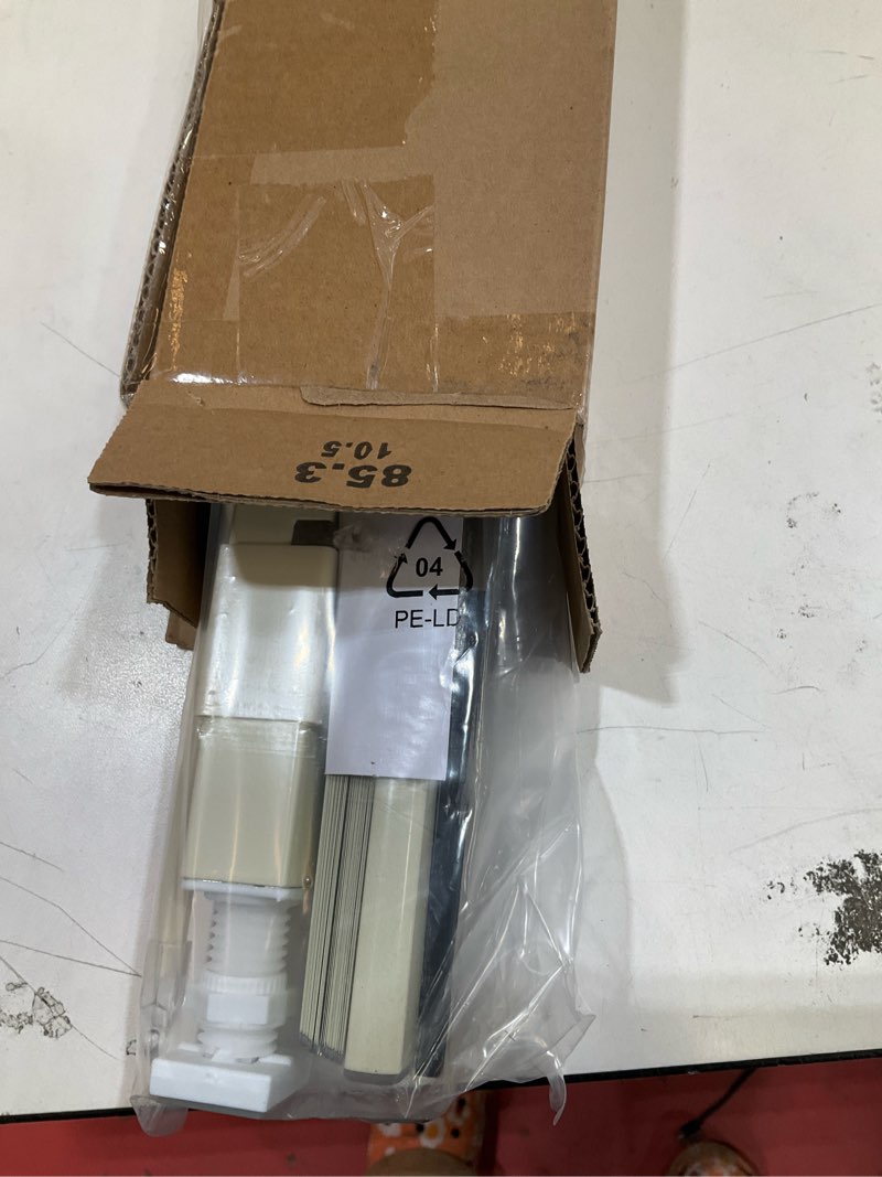 Condition photo showing As Is for lazblinds no tools-no drill 1" aluminum mini blinds, cordless blinds for indoor windows, light filtering horizontal blinds and shades for window size 34'' w x 48'' h, cream no drill-cream
