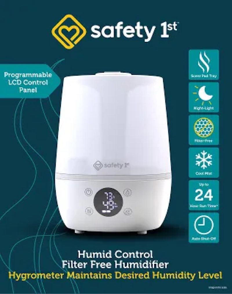 safety 1st humid control filter free humidifier