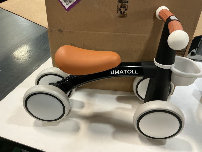 Condition photo showing Good Condition for Umatoll Colorful Lighting Baby Balance Bike Toys for 1 Year Old Boys Gifts, Adjustable Seat Baby Walker, One Year Old Boy Birthday Gifts, 12-24 Months Toddler First Ride on Toys Black