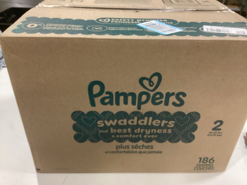 Condition photo showing New/Like New for Pampers Baby Diapers - Swaddlers - Size 2, 186 Count, Ultra Absorbent Disposable Infant Diaper