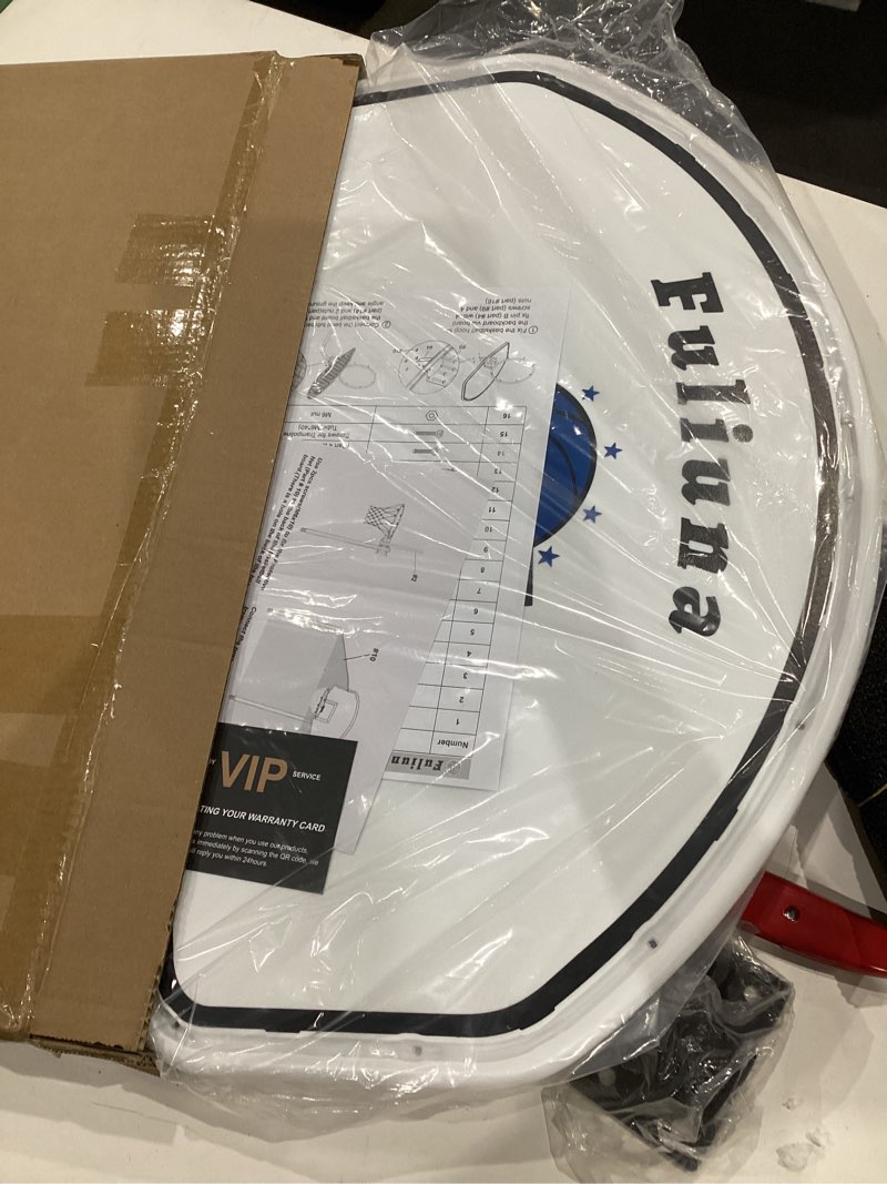 Condition photo showing Good Condition for trampoline basketball hoop with solar lights, basketball hoop for trampoline fits diameter 25mm - 32mm straight & curved pole,universal trampoline basketball hoop attachment with ball and pump