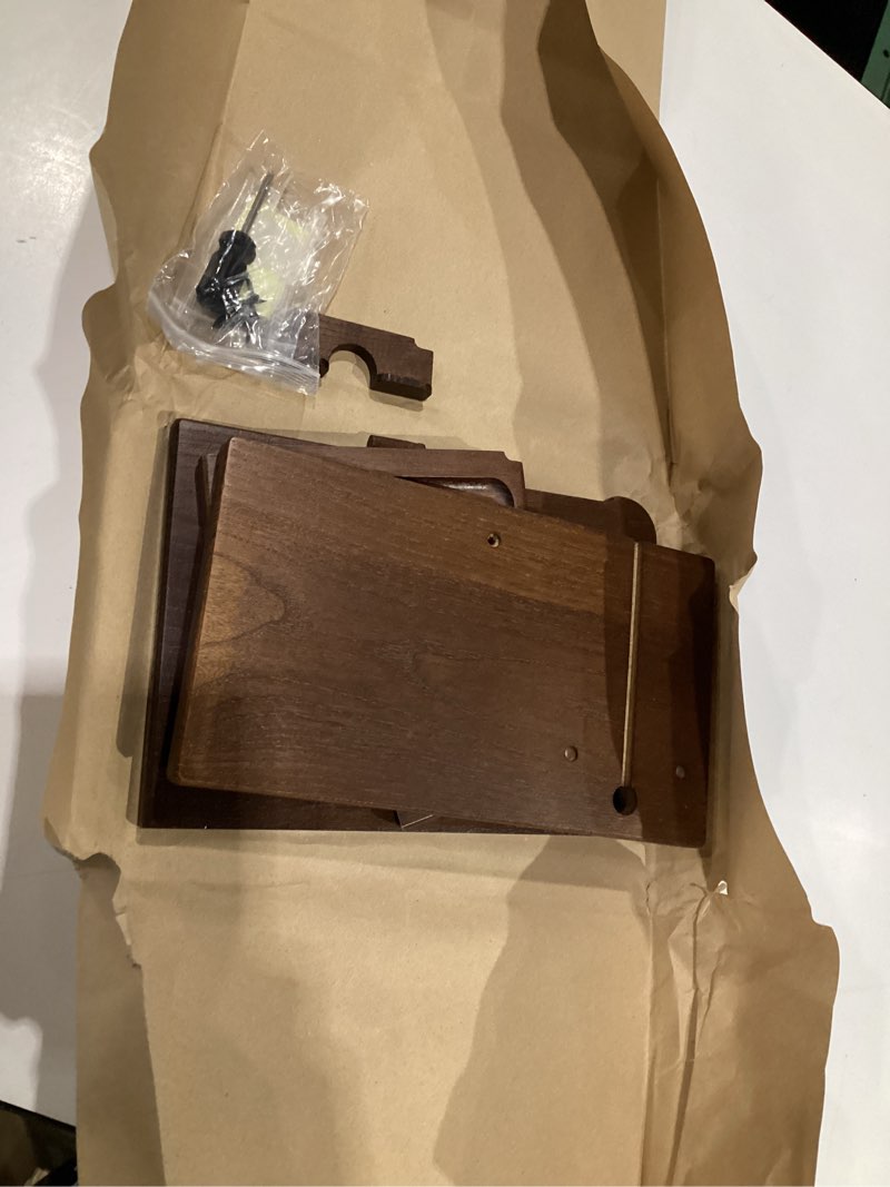 Condition photo showing Good Condition for TESLYAR Wood Phone Docking Station for Men - Desk or Nightstand Organizer - Birthday Gifts for Husband, Dad - Anniversary Idea from Wife - Key Holder, Stand Wallet, Watch & Essentials (Bourbon Brown)