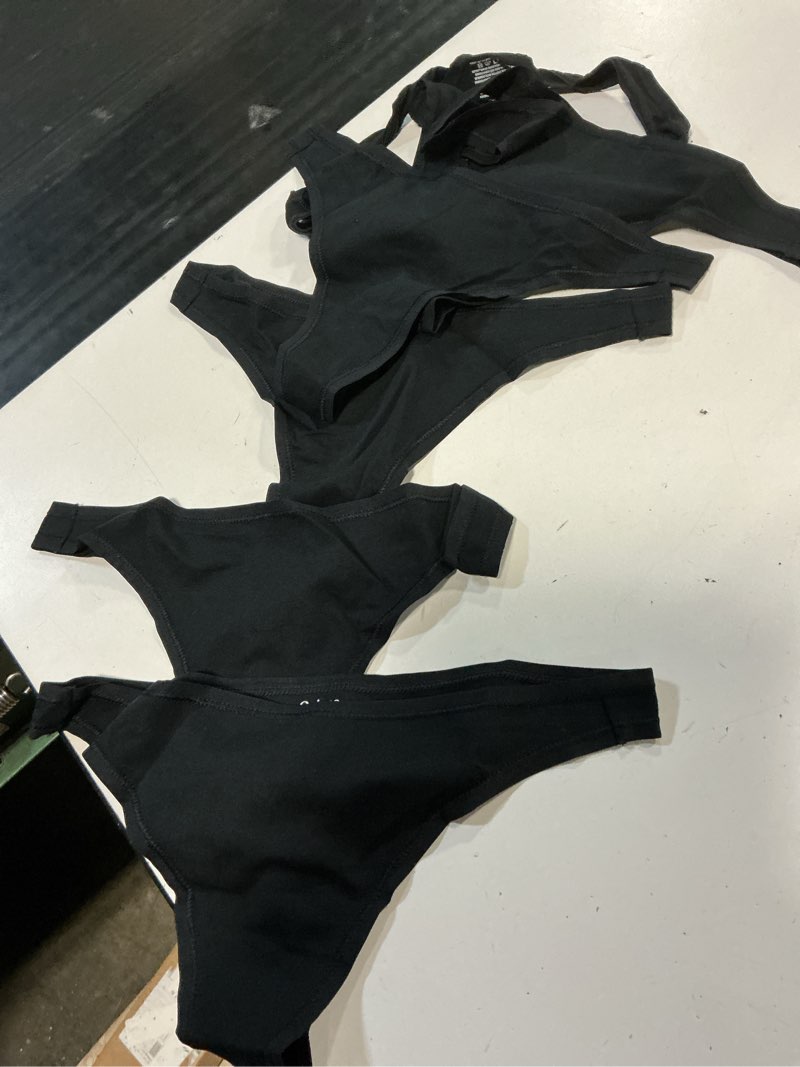 Condition photo showing Good Condition for organic cotton thong (6-pack), xs, black
