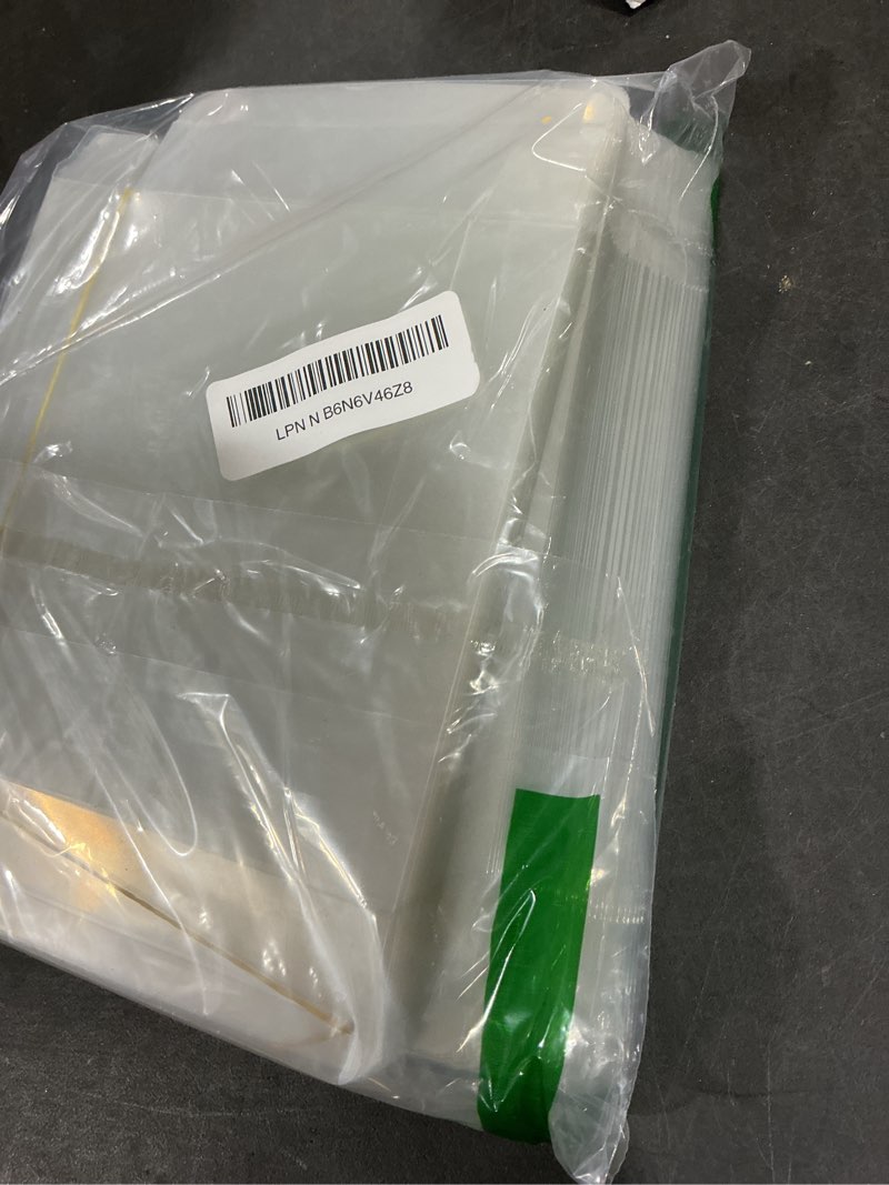 Condition photo showing New/Like New for Yesland 60 Pack Clear Box for Greeting Cards, 6 x 4.75 x 1 Inch Rectangle Plastic Photo Storage Box Cases Fits A2 Size Cards Envelopes for Stationery Organizer, Small Business Supplies