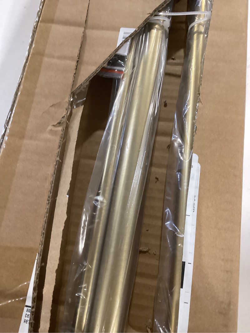 Condition photo showing Good Condition for Double Curtain Rod for 28-48 Inches Windows, Blackout Wrap Around Window Curtain Rods?1-inch Heavy Duty Adjustable Room Darkening Rustic Dual Drapery Curtain Rods for Livingroom, Kitchen, Patio Brushed Gold for 28-48" Windows