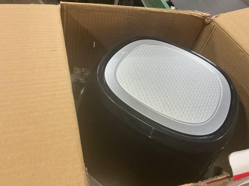 Condition photo showing As Is for Gourmia Air Fryer - 4 Qt Capacity, FryForce360º, Digital Display with 8 Presets, Roast, Bake, Broil, Dehydrate, Dishwasher Safe Accessories, Compact, Black 4 Quart Black