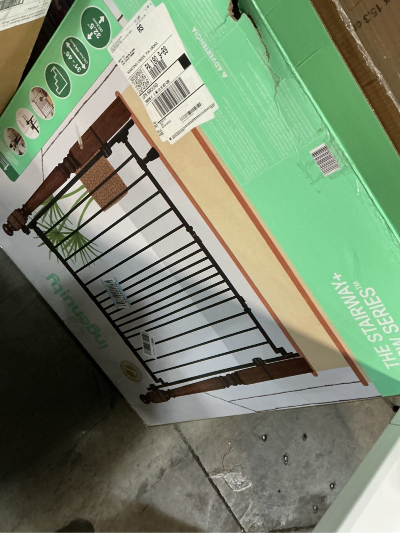 Condition photo showing New/Like New for summer infant metal banister & stair safety baby gate, 31'-46' wide, 32.5' tall, banister & wall mount, black
