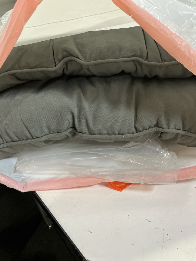 Condition photo showing Good Condition for downluxe outdoor chair cushions set of 2 for patio furniture, waterproof tufted overstuffed patio furniture cushions, thick outdoor seat cushion, 19\" x 19\" x 5\", dark grey dark grey 2 count (pack of 1)