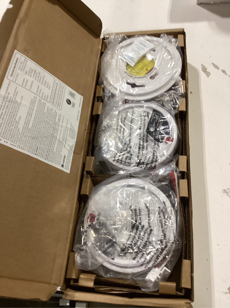 Condition photo showing New/Like New for kidde hardwired smoke & carbon monoxide detector for home, 10-year battery backup, interconnectable, 3-pack 3 pack