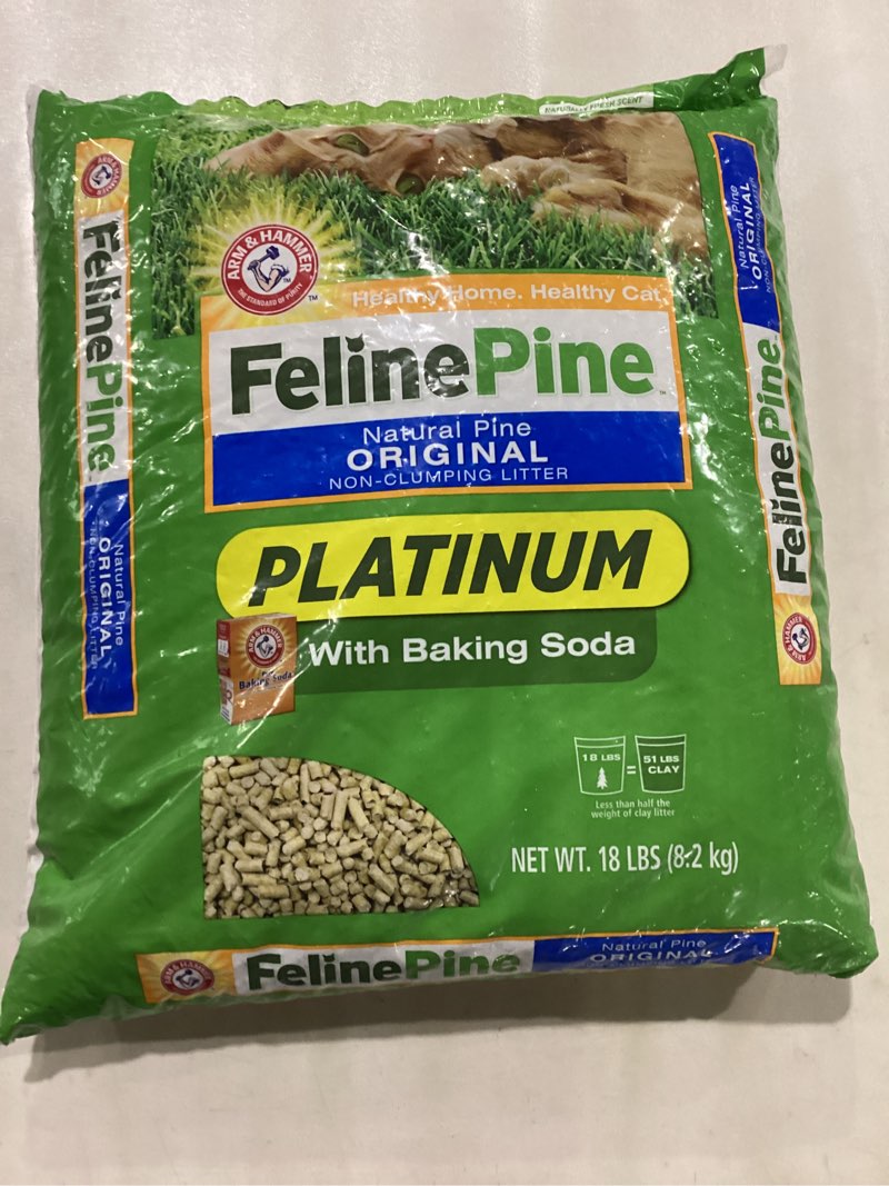 Condition photo showing New/Like New for Feline Pine Platinum Non-Clumping Cat Litter, Feline Pine Cat Litter 18lb 18 lb