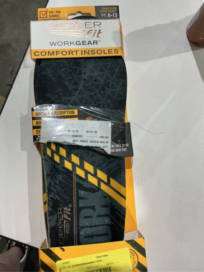 Condition photo showing Good Condition for copper fit work gear shoe insoles 1 pair