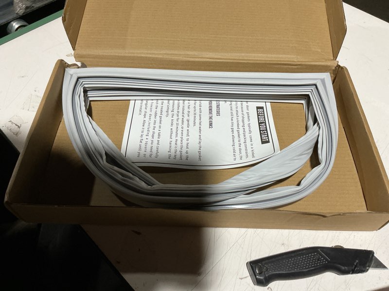 Condition photo showing Good Condition for upgraded 242193203 refrigerator freezer door gasket for frigidaire kenmore crosley freezer door seal replacement parts ffhi1831qp6, ffht1814qw0, 17.91”*28.74” refrigerator door gasket seal