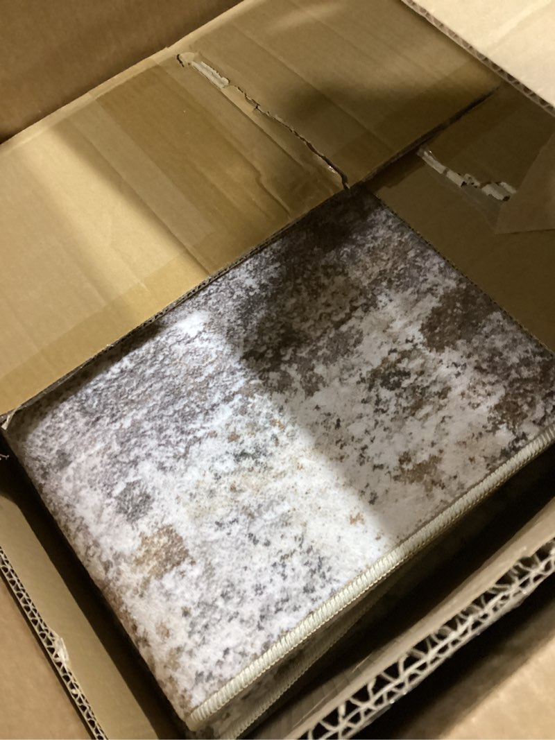 Condition photo showing Good Condition for 8x10 Area Rug Living Room Rugs - Washable Neutral Modern Abstract Soft Thin Large Rug Indoor Floor No Slip Rug Carpet for Bedroom Under Dining Table Home Office Decor - Brown Grey Brown Grey 8' x 10' (Rectangular)