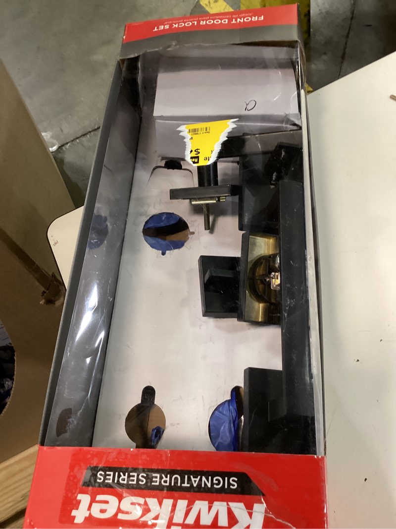 Condition photo showing As Is for kwikset san clemente matte black handleset right handed